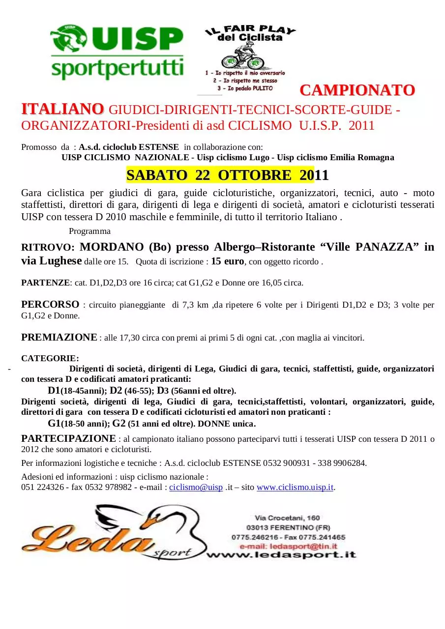 Document preview - NEW_Campionato_italiano_Giudici_e_Dirigenti_2011.pdf - Page 1/1
