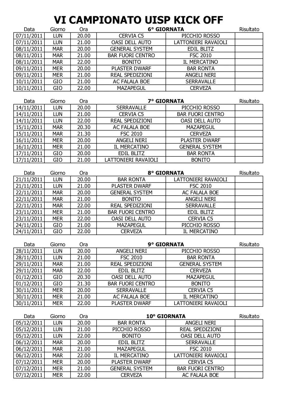 Page 2 of 4, NEW Kick off Calendario UISP 2011 2012(1)