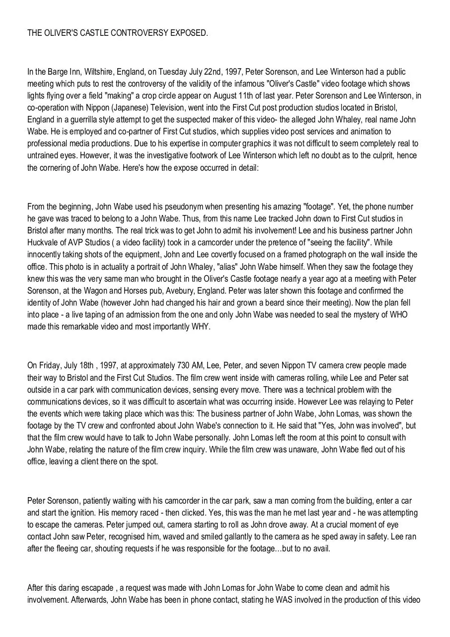 Page 1 of 2, Oliver's Castle fraud