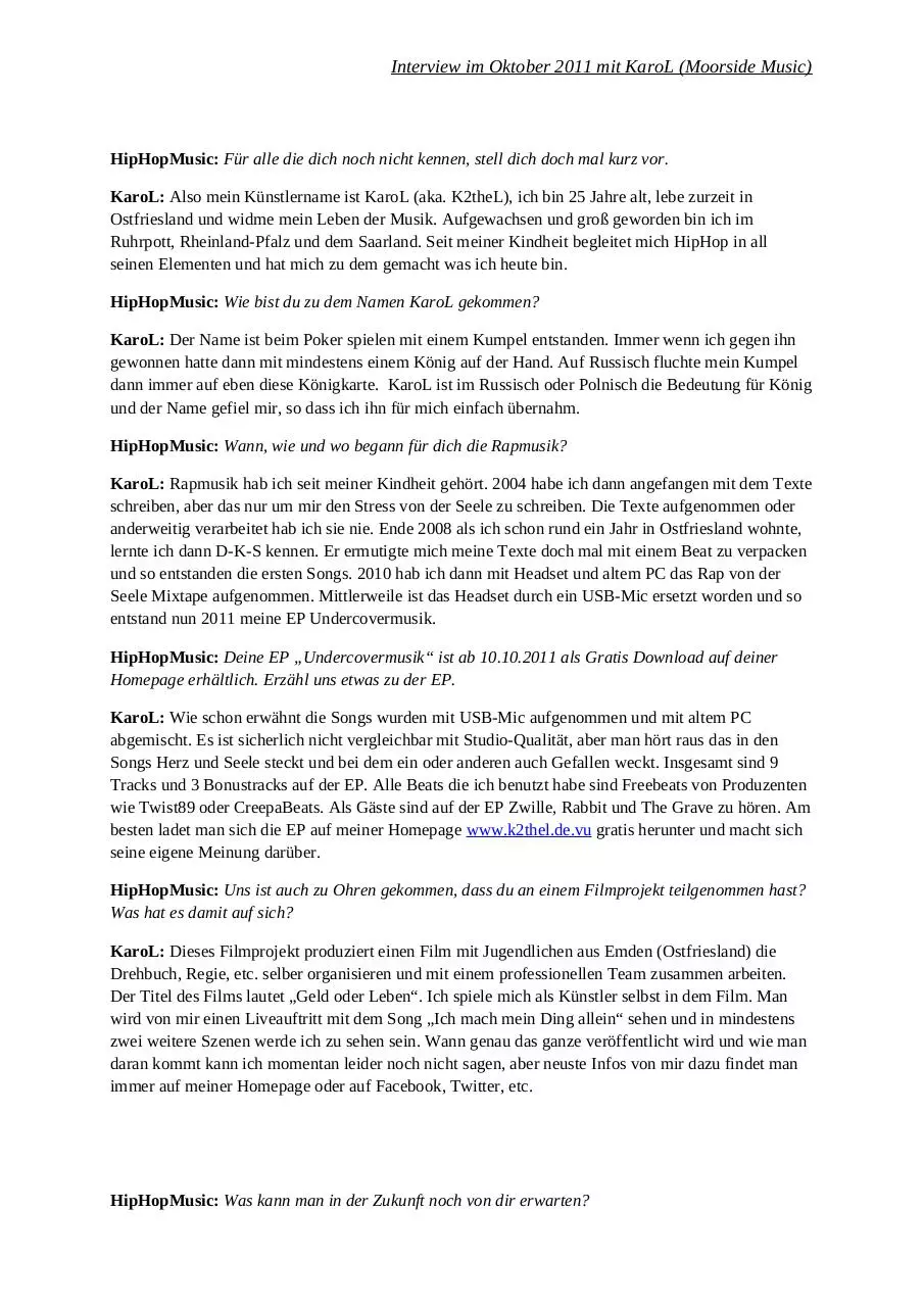 Page 1 of 2, HipHopMusicInterviewMitKaroL