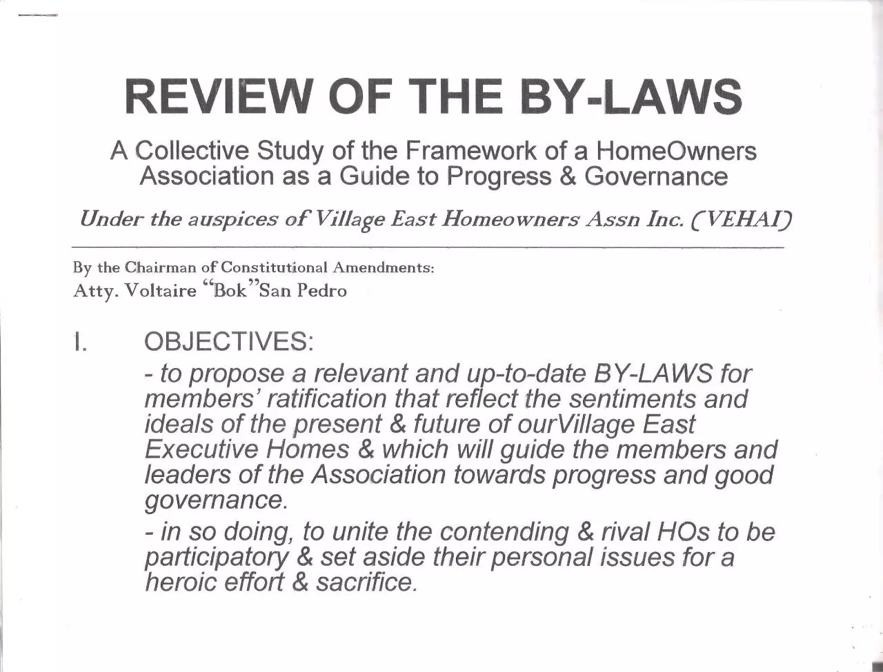 Page 1 of 9, review of the VEHAI by laws Binder1 pdf file