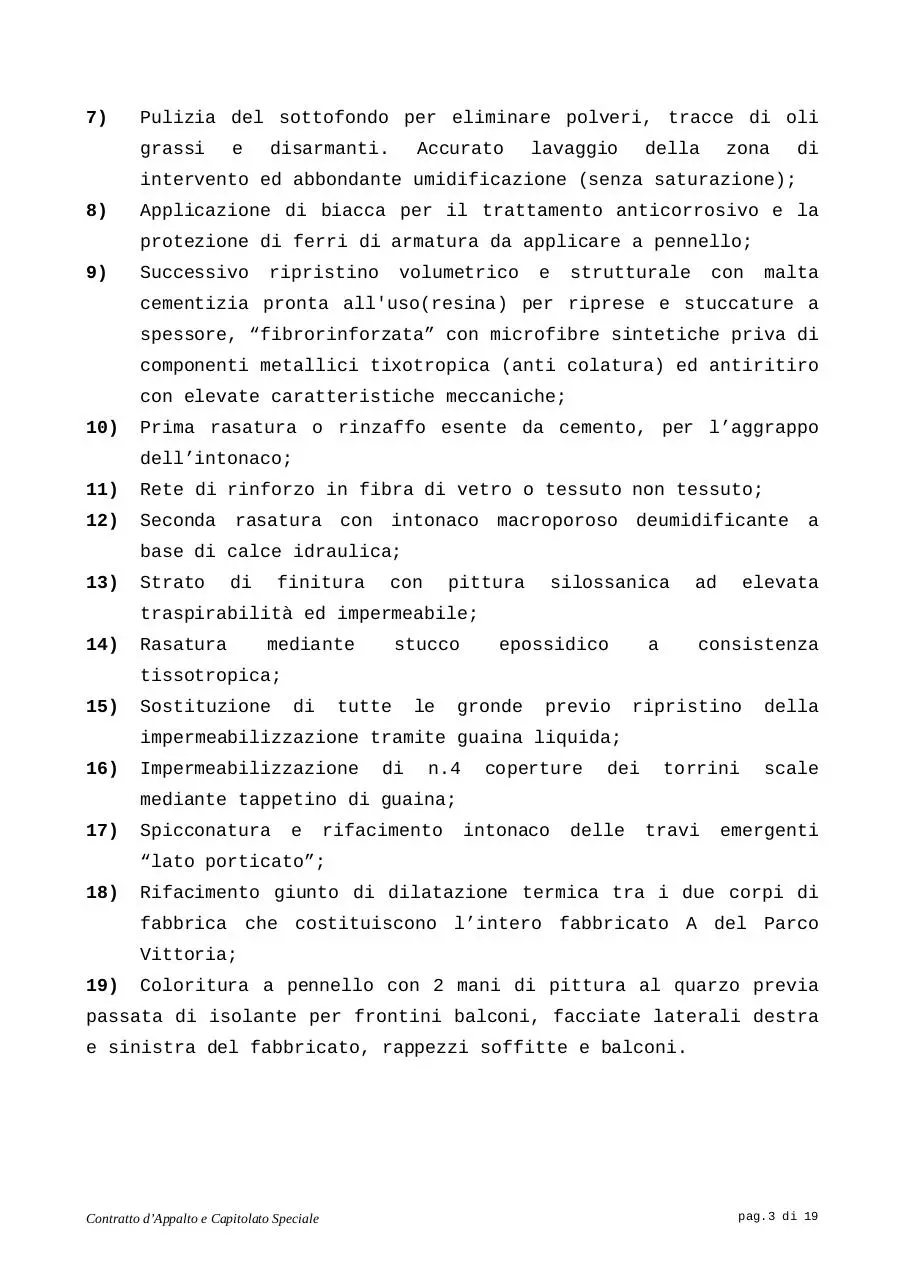 Page 3 of 19, CAPITOLATO SPECIALE DEFINITIVO DEFINITIVO