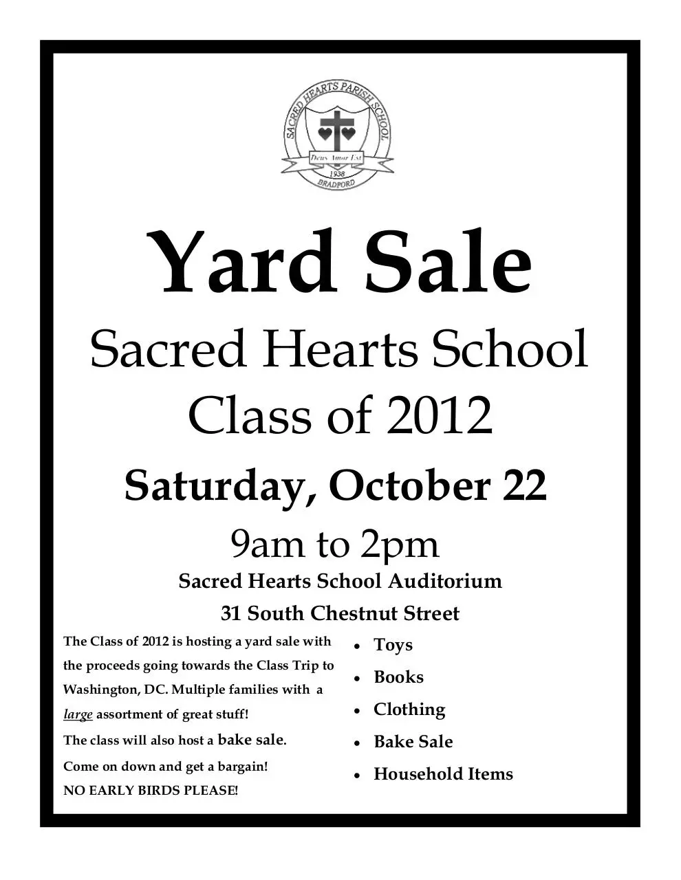 Page 1 of 1, Yard Sale Flyer