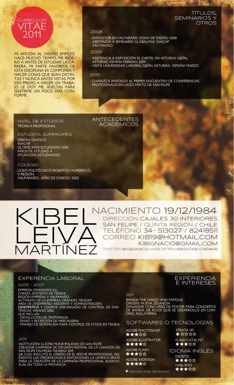 Page 1 of 1, Curriculum Vitae