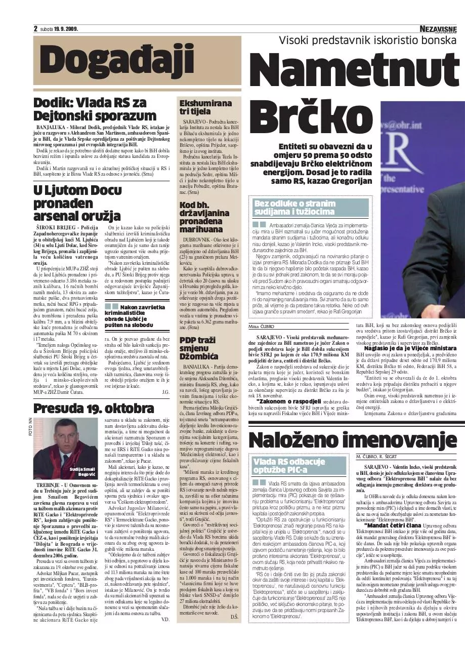 Page 1 of 1, 19.09.2009 eskumirano tijelo