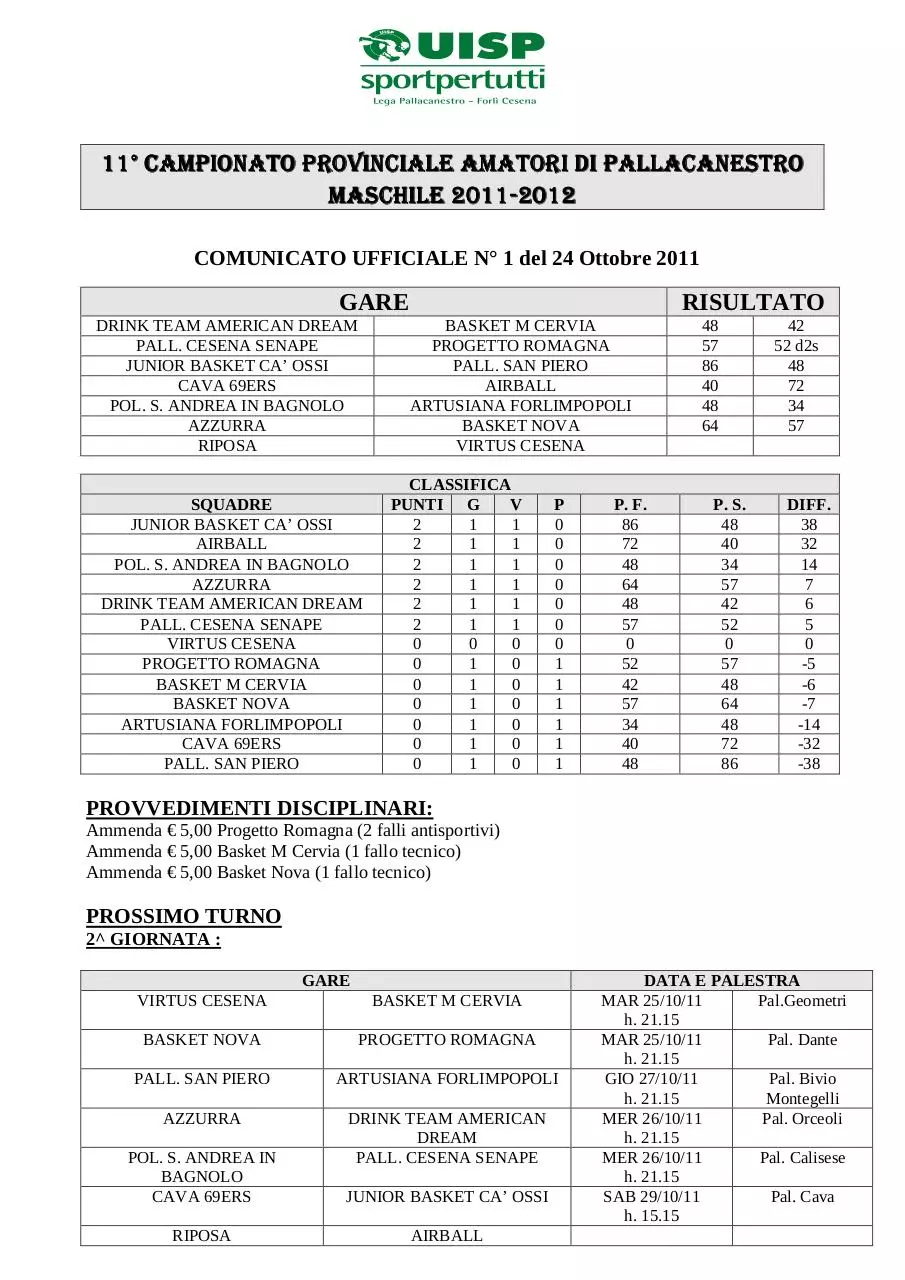 Page 1 of 2, C[1].U. n° 1