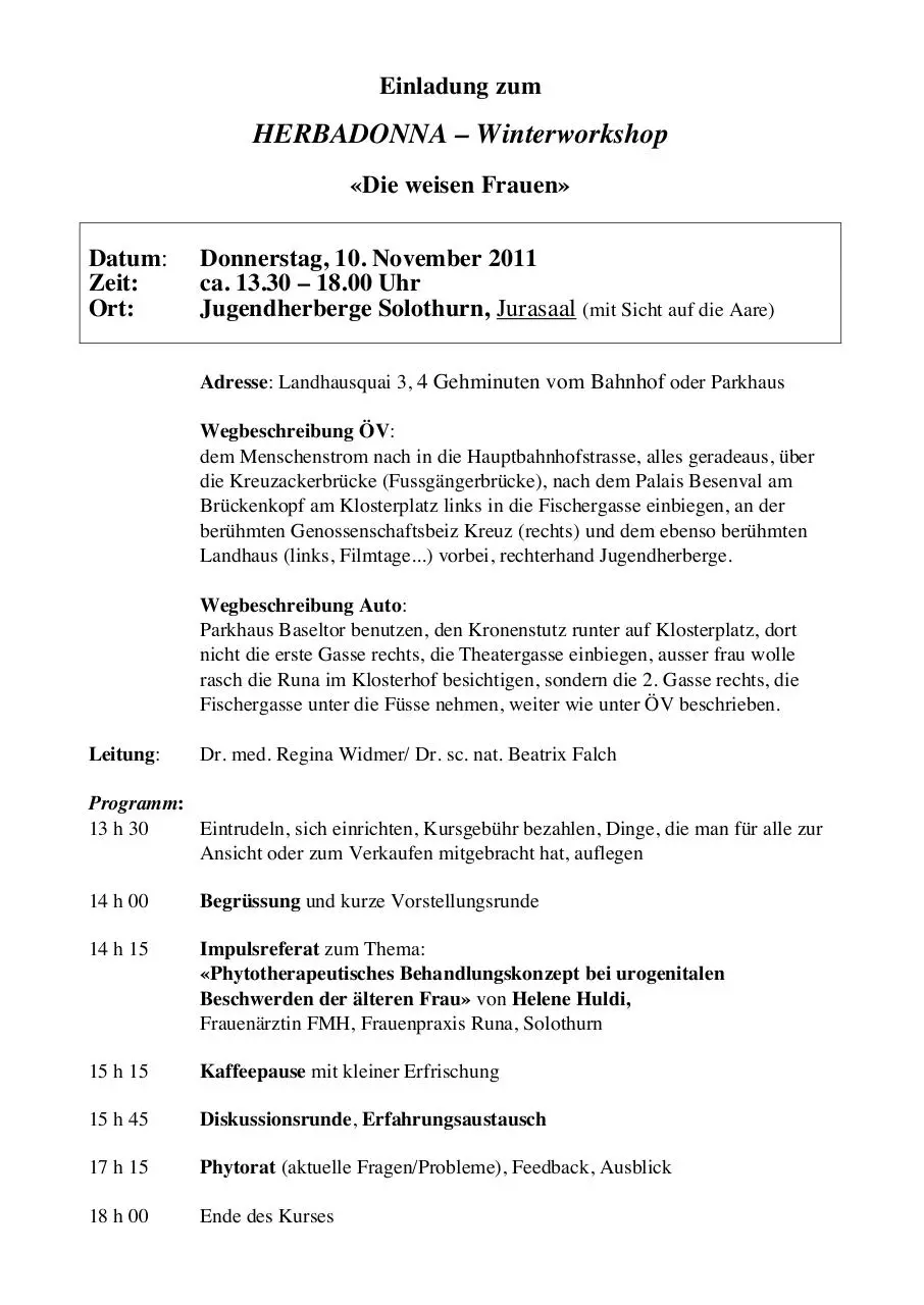 Page 1 of 2, Einladung Kurs IV 11