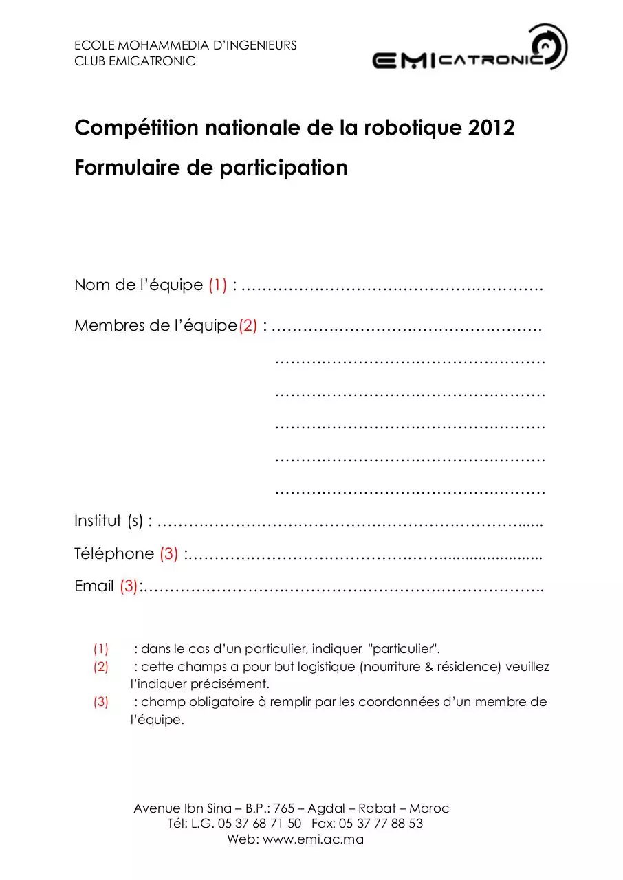 Page 1 of 1, Formulaire
