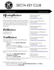 Page 1, Key Club Agenda #8