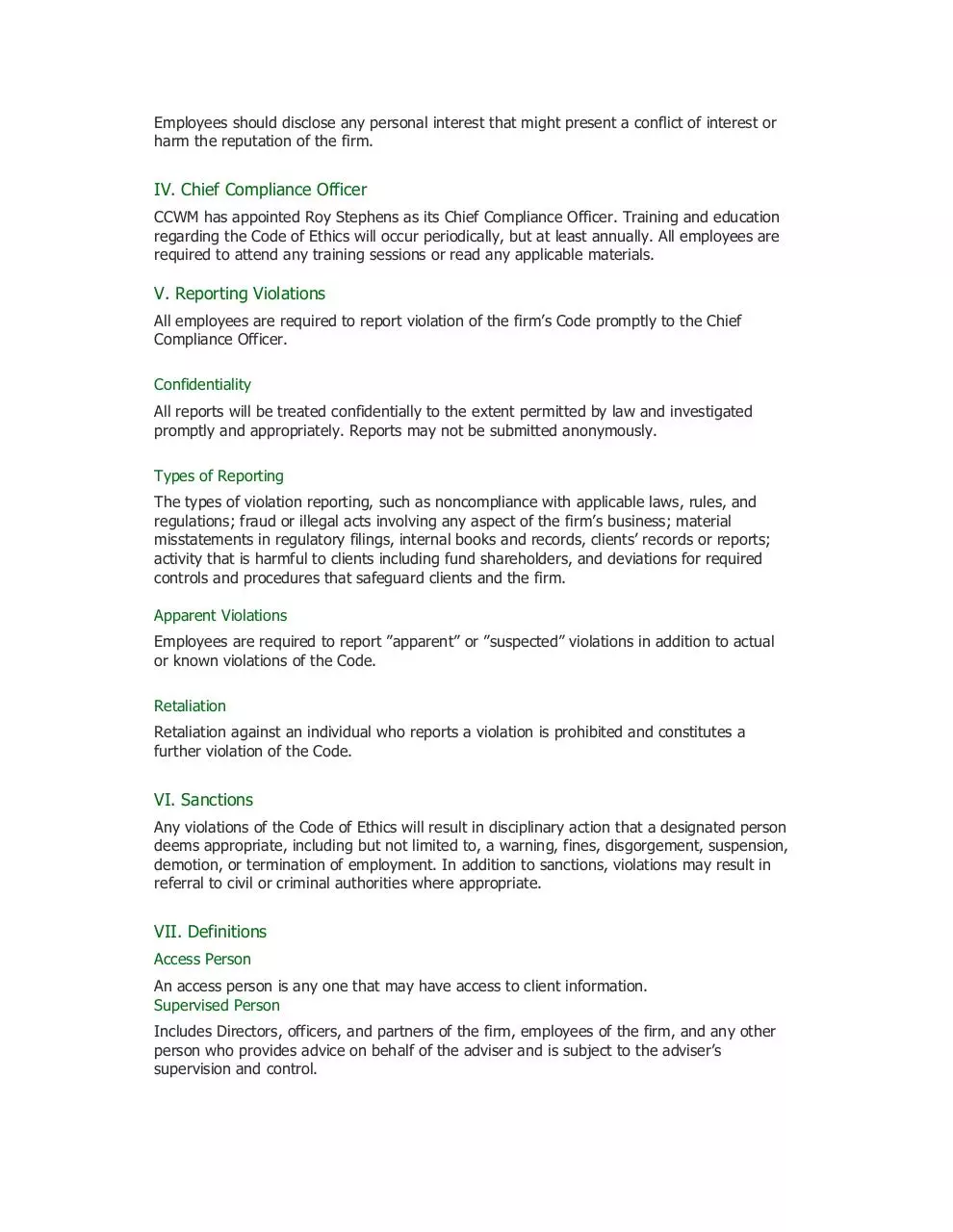 Page 3 of 4, cc Code of Ethics