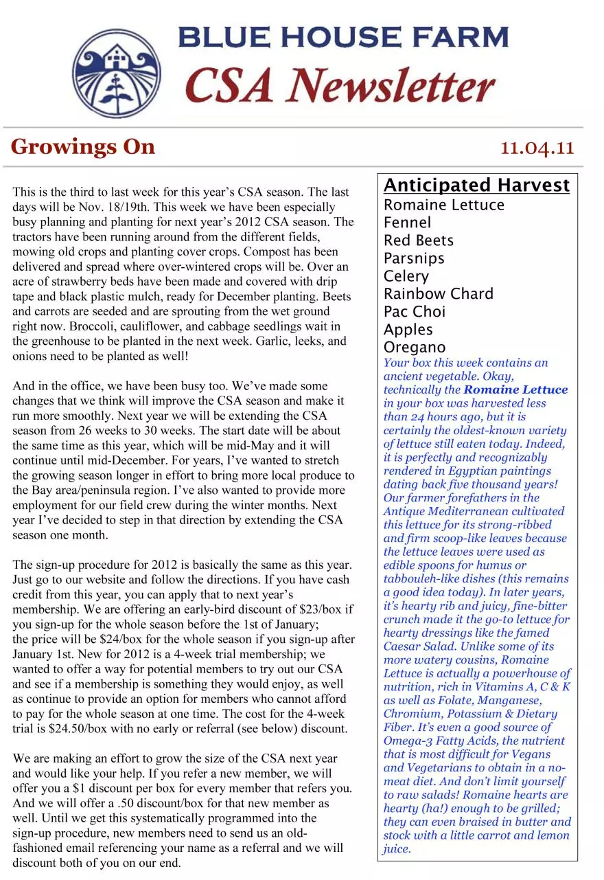 Page 1 of 2, 11.04 Newsletter