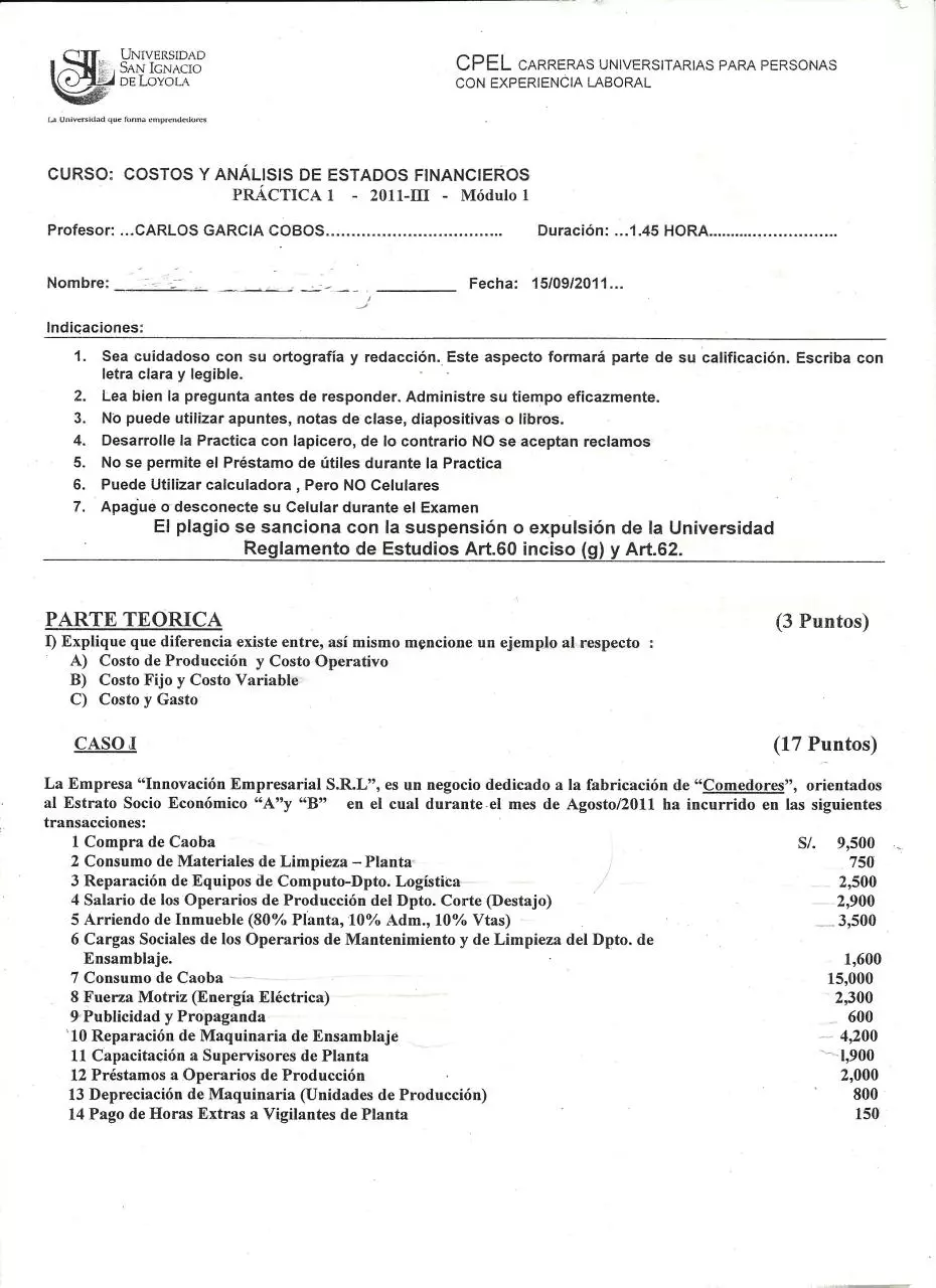 Page 1 of 2, COSTSOS PC 1 2011 3