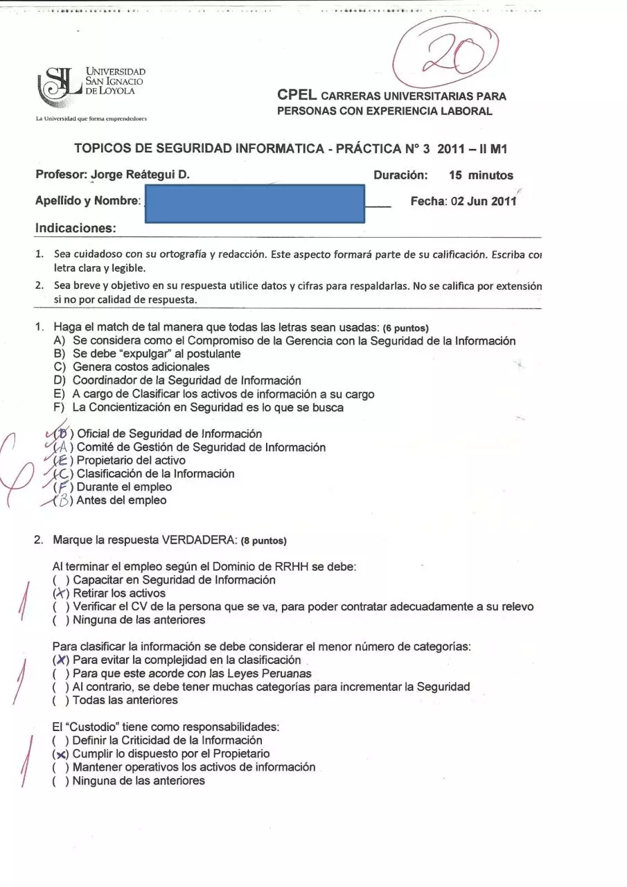 Page 1 of 2, SEGURIDAD INFORMATICA PC3 2011 2