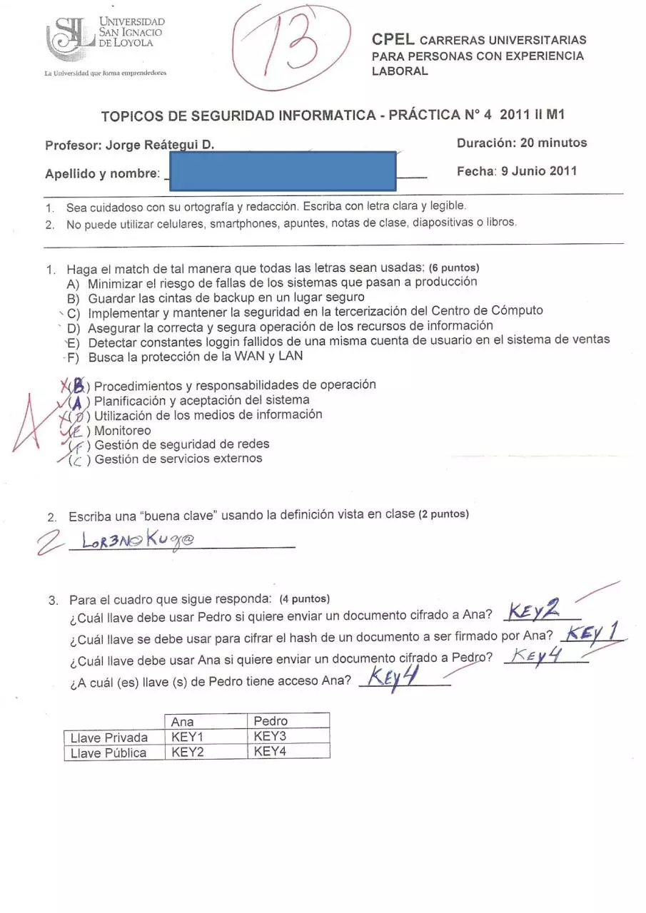 Page 1 of 2, SEGURIDAD INFORMATICA PC4 2011 2
