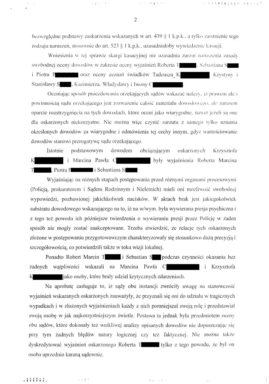 Page 2 of 5, K i Ch odpowiedz na wniosek o kasację