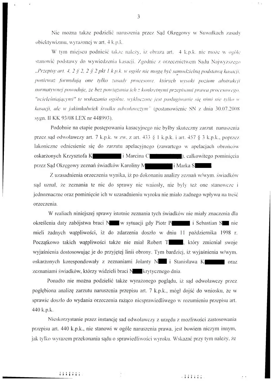 Page 3 of 5, K i Ch odpowiedz na wniosek o kasację