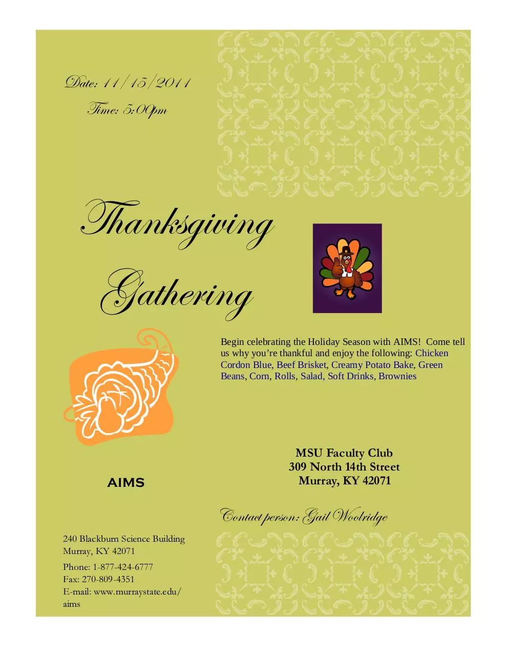 Page 1 of 1, Thanksgiving Flyer