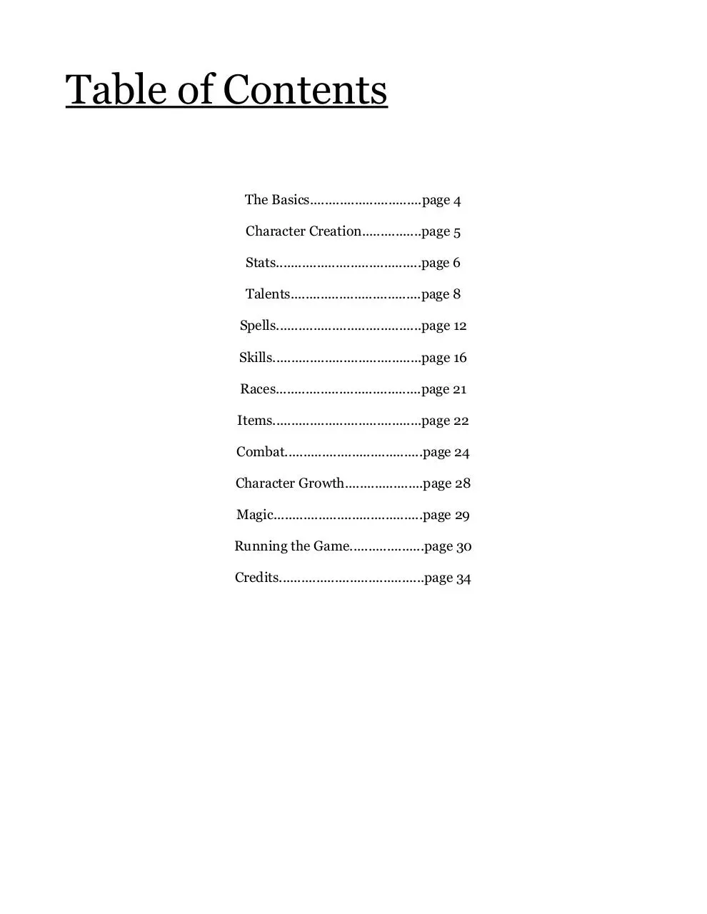 Page 3 of 34, 2d6 Core Rules Gamma