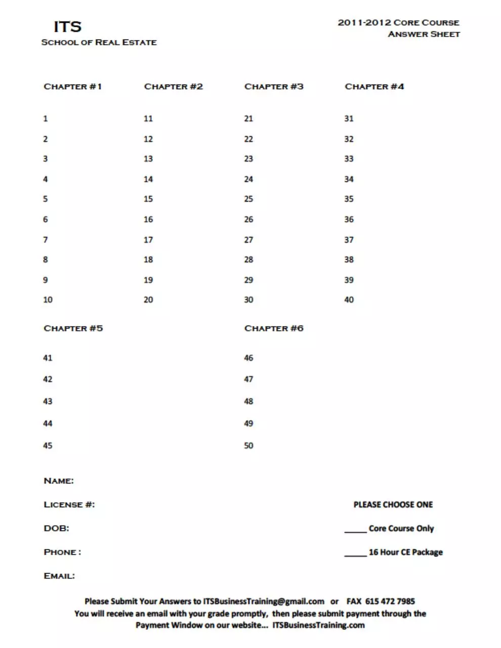 Page 3 of 128, 2011 2012 Core Course