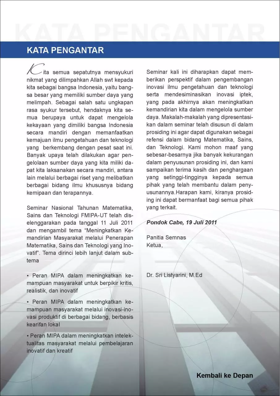 Page 1 of 1, Kata Pengantar
