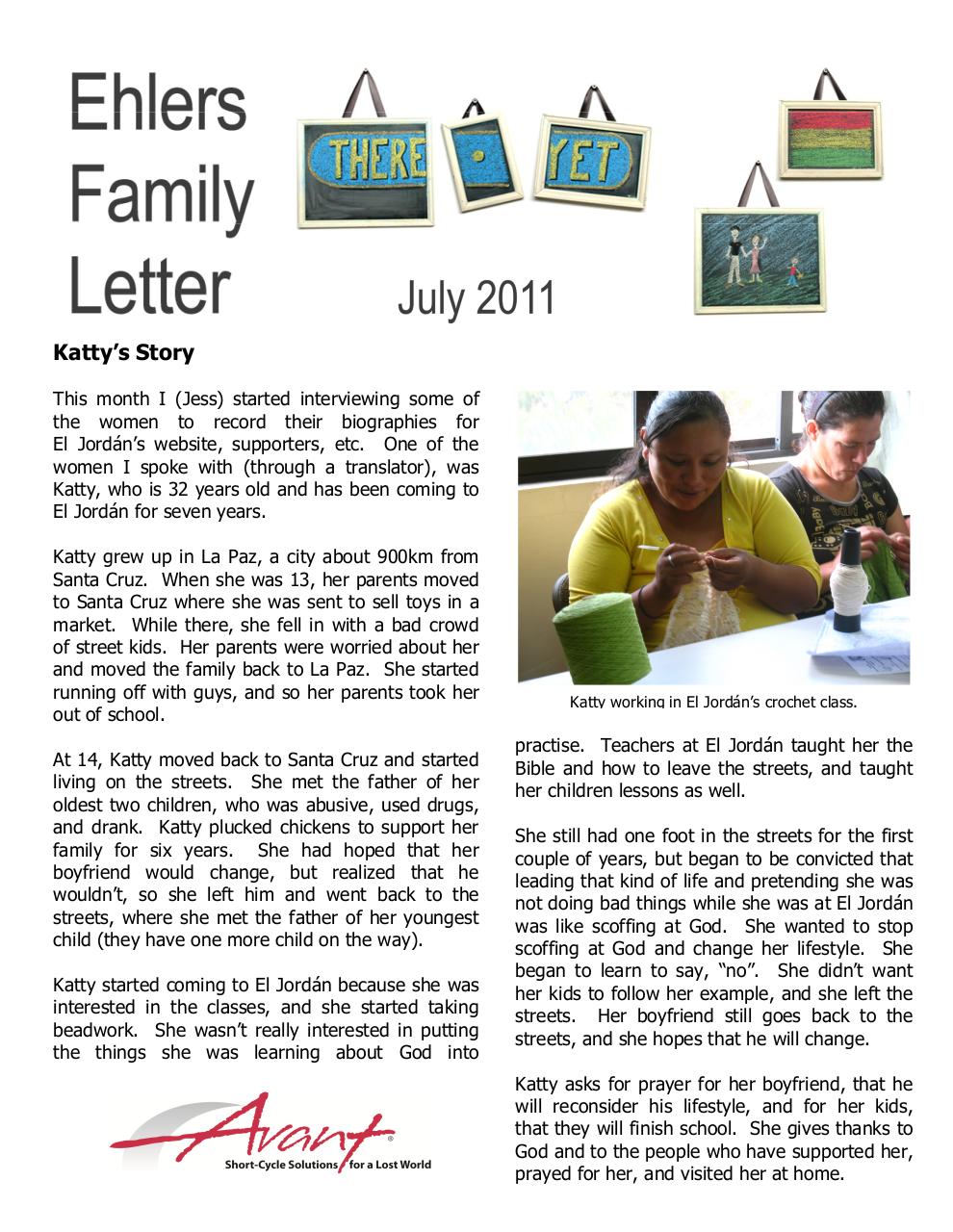 Document preview Ehlers Family Letter July 2011.pdf - page 1/2