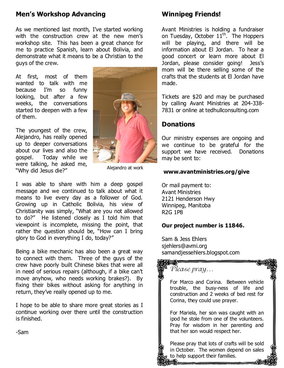 Document preview Ehlers Family Letter Sep 2011.pdf - page 2/2