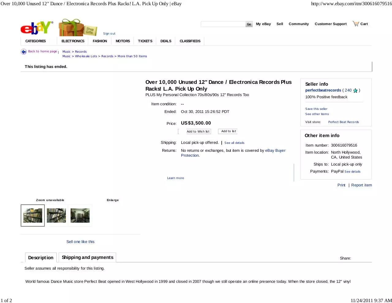 Page 1 of 2, perfect beat eBay auction
