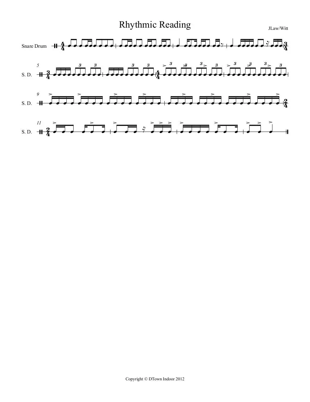 Page 1 of 1, Rhythmic Reading