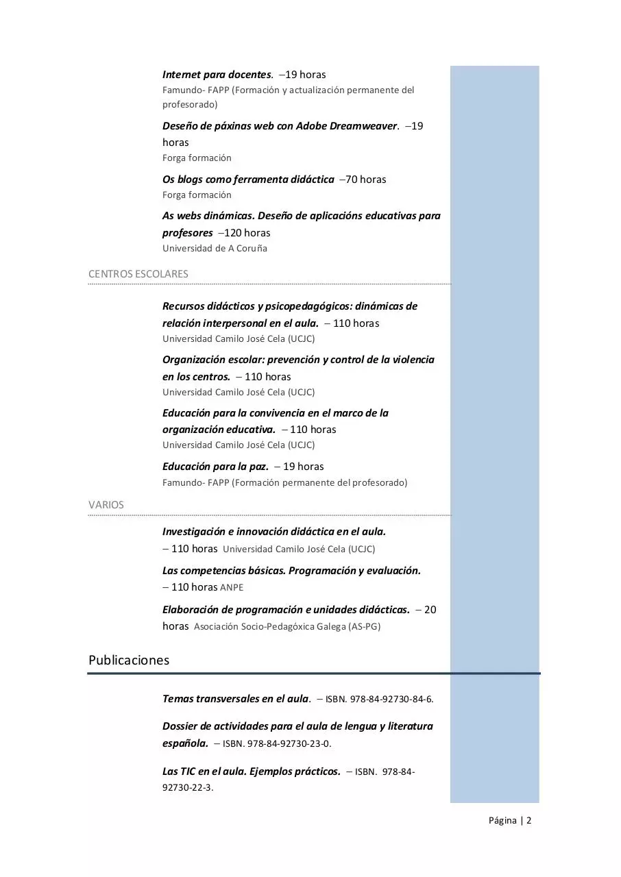 Page 2 of 3, CV NOVIEMBRE 2011 NOA PIÑEIRO