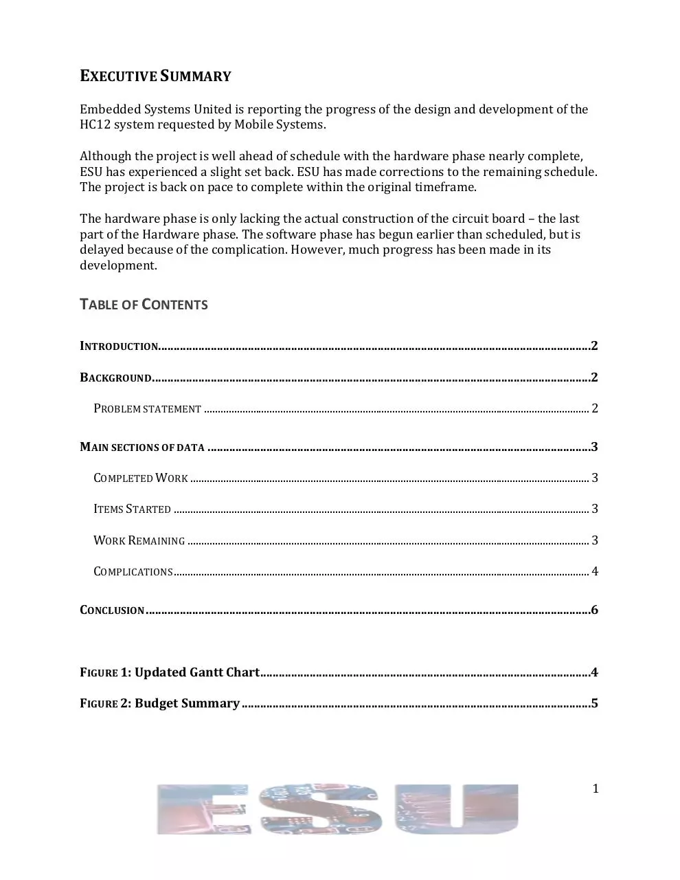Page 3 of 8, Progress Report Example
