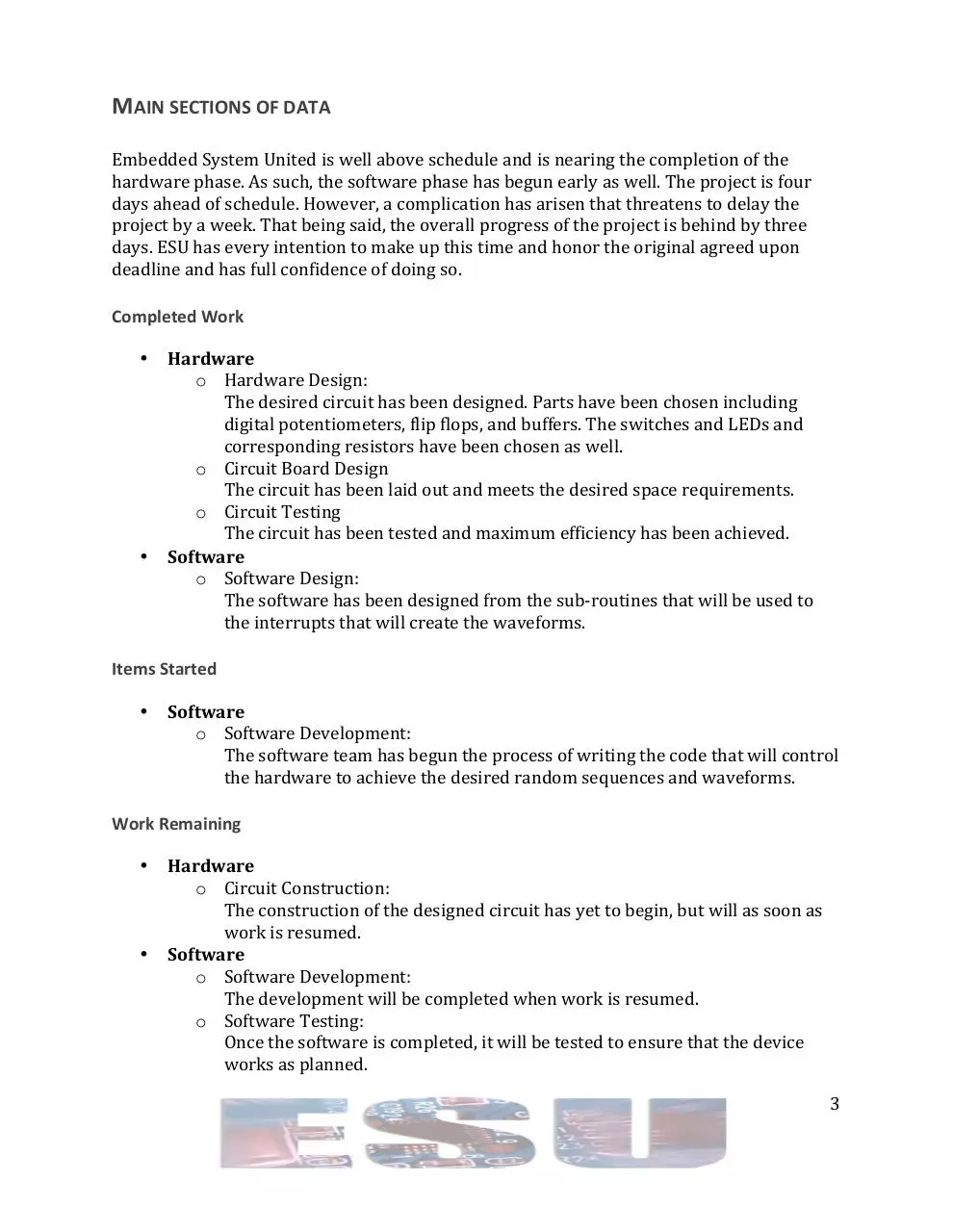 Page 5 of 8, Progress Report Example