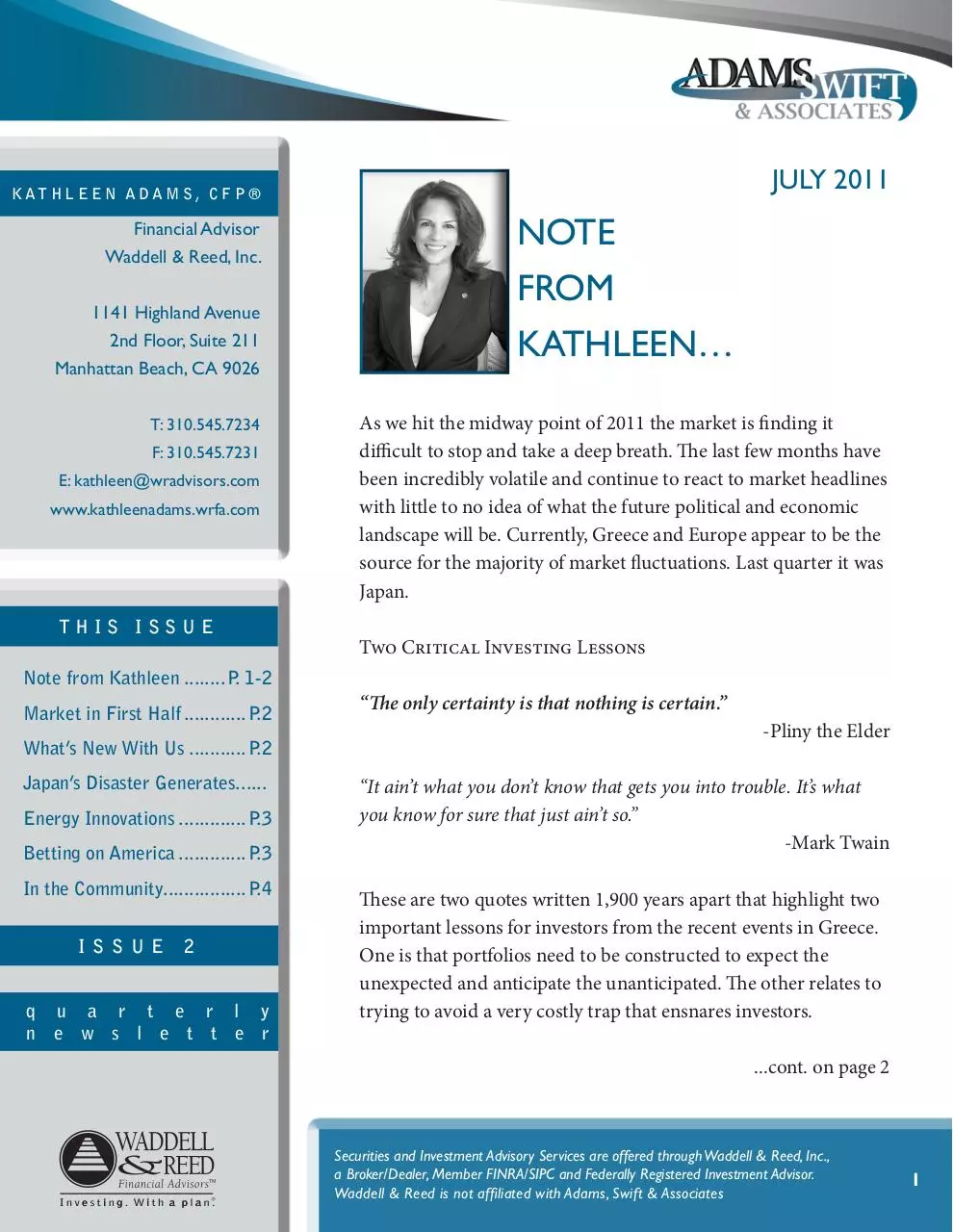 Page 1 of 4, Kathleen Adams QTR2 11 WEB