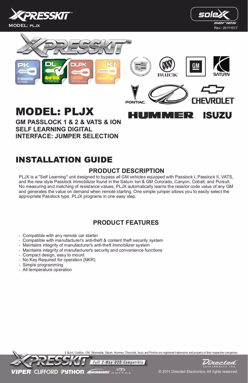 Page 1 of 8, PLJX Bypass Guide