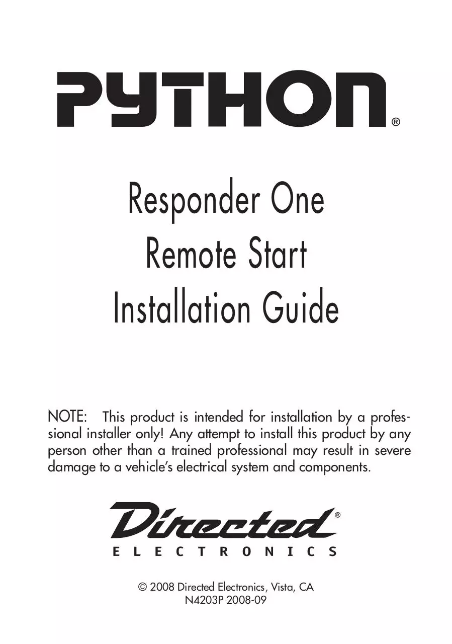 Page 1 of 54, Responder Guide