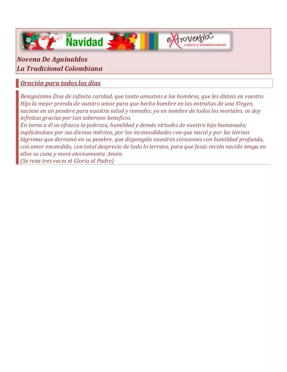 Page 1 of 8, Novena De Aguinaldos