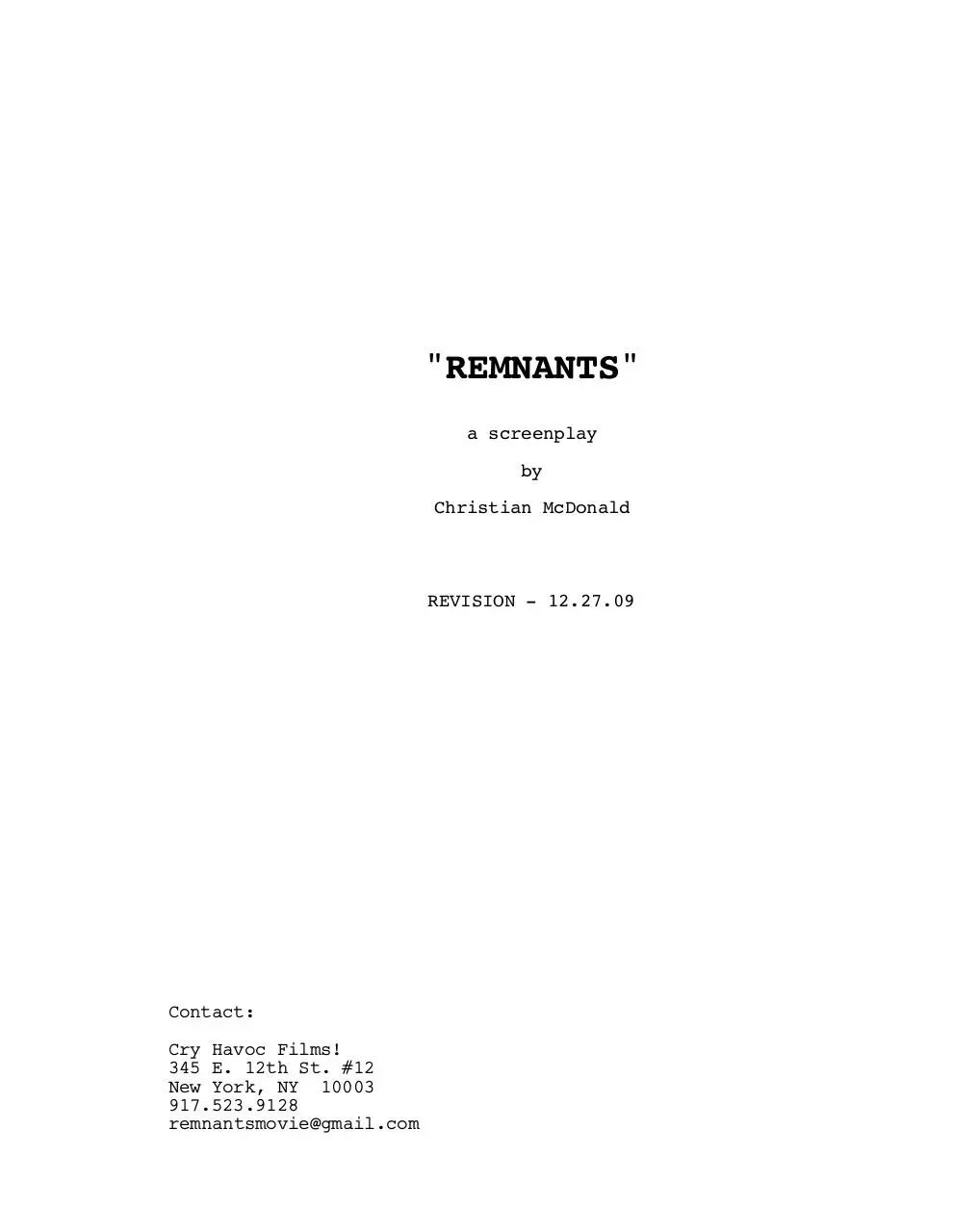 Page 1 of 107, Remnants