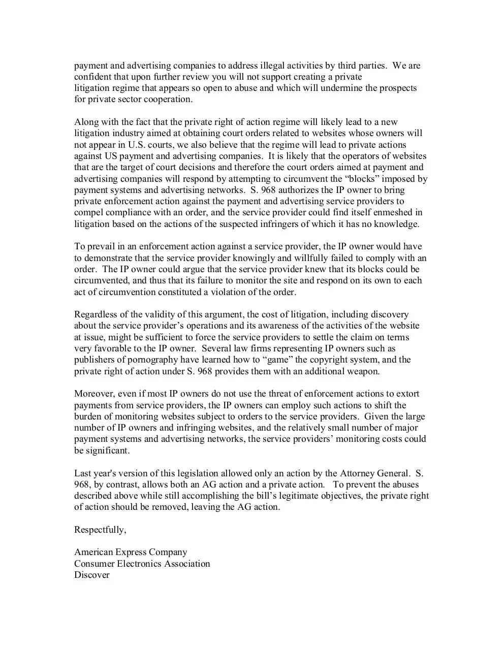 Page 2 of 3, NC Letter on PRA on Protect IP Act 4