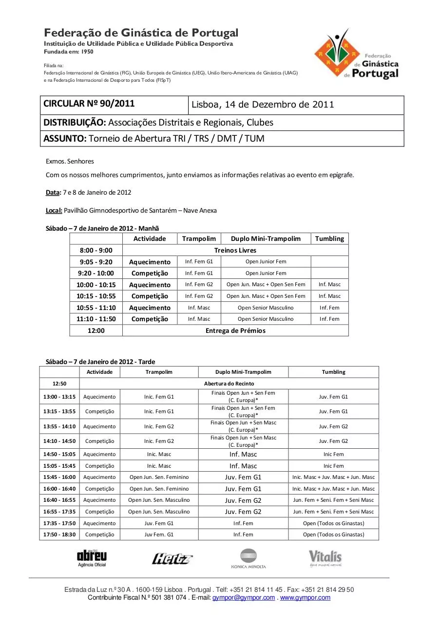 Page 1 of 4, Circular Torneio Abertura