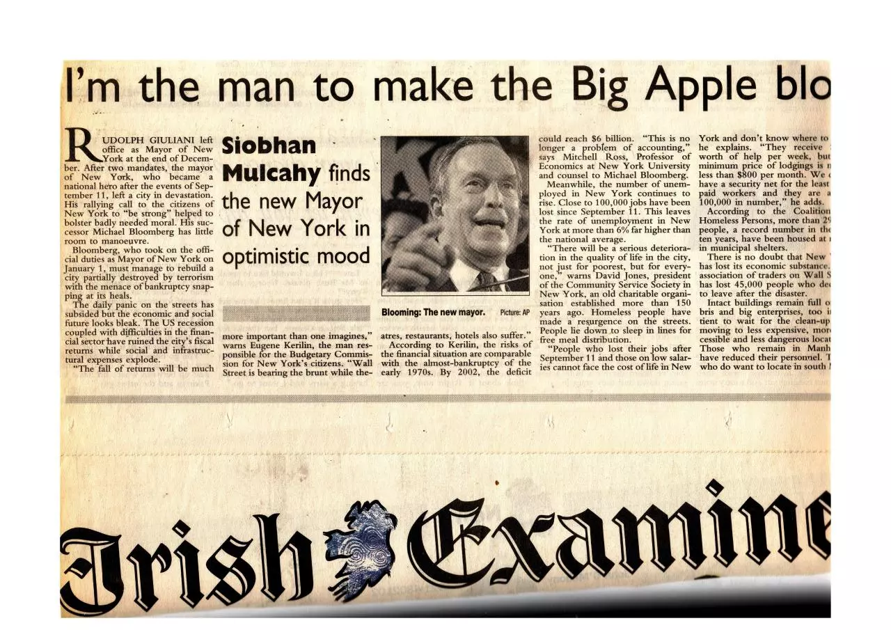 Page 1 of 1, Examiner Mayor of New York Story