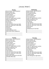 Page 2, chore chart