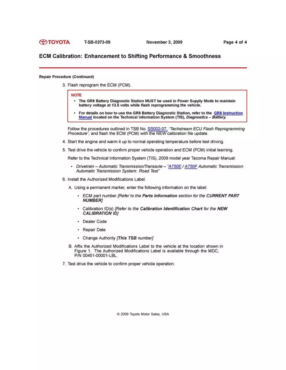 Page 4 of 4, TSB 0373 09