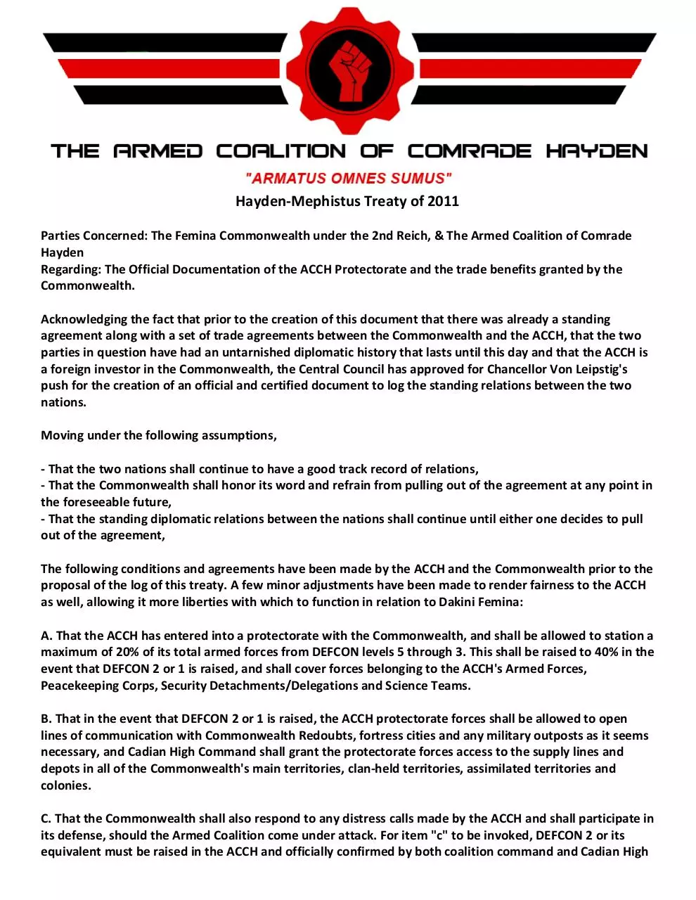 Page 1 of 2, Hayden Mephistus Treaty of 2011