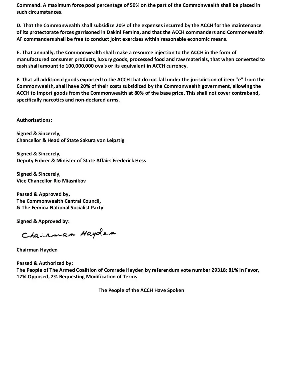 Page 2 of 2, Hayden Mephistus Treaty of 2011
