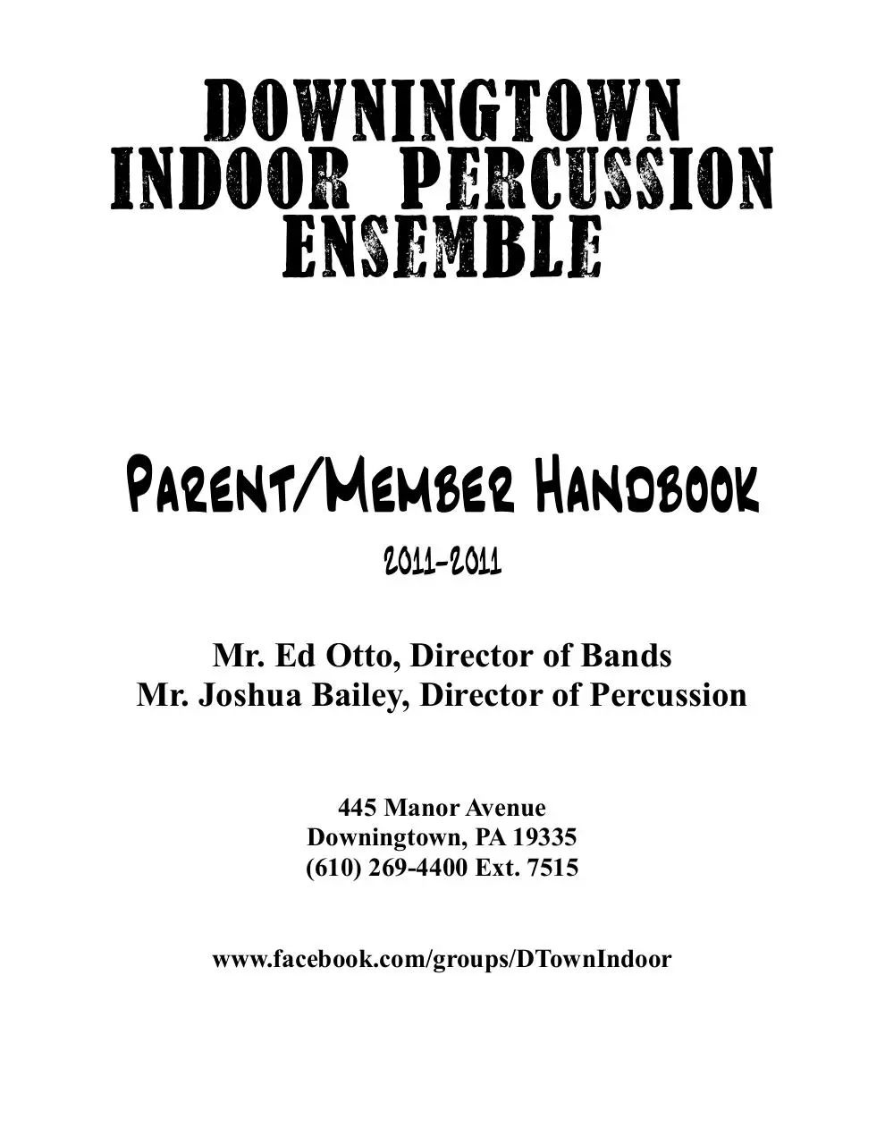 Page 1 of 20, Downingtown Indoor Handbook2012
