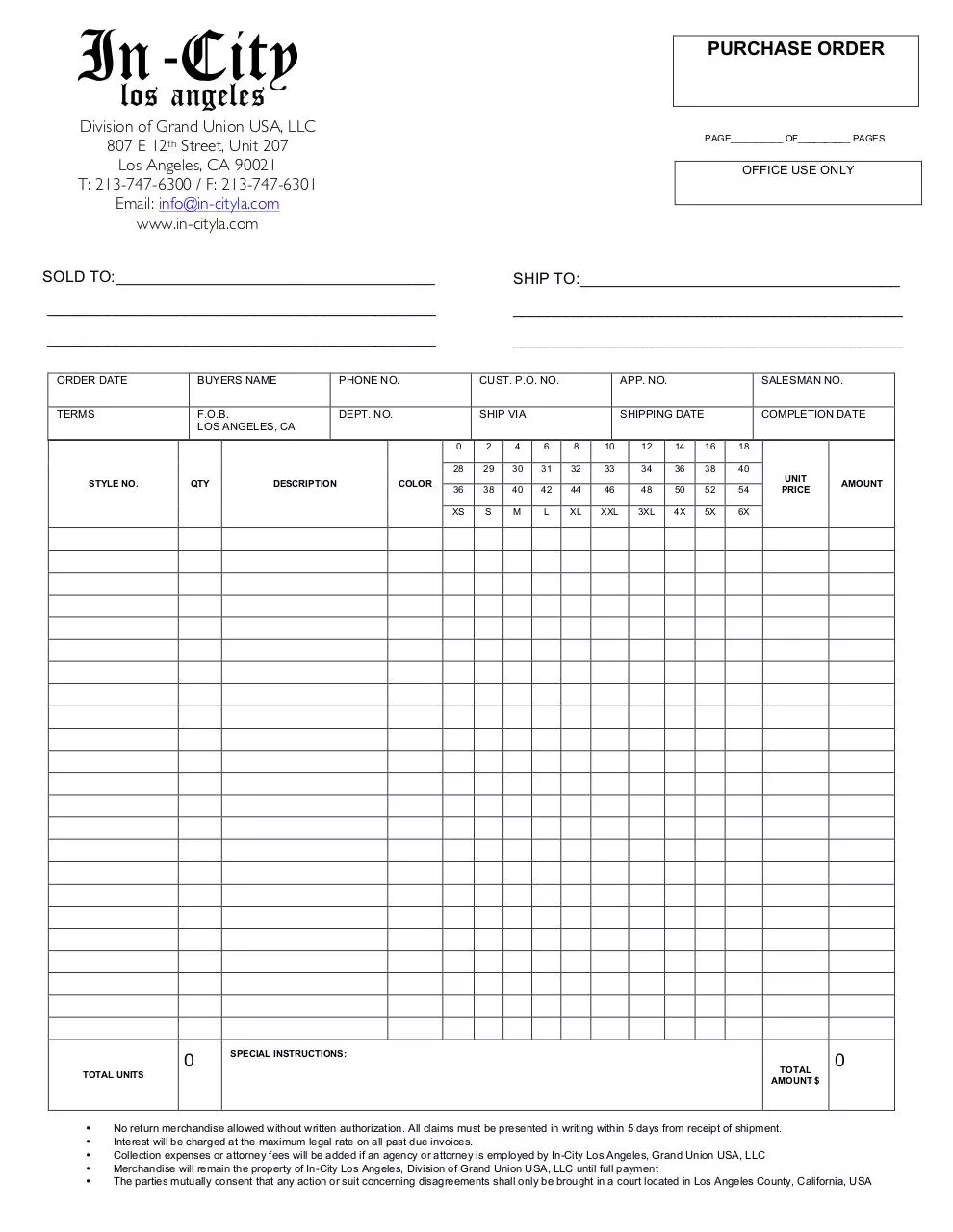 Page 1 of 1, PurchaseOrder