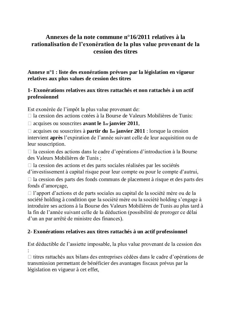 Page 1 of 7, ANNEXE NOTE COMMUNE 16 2011