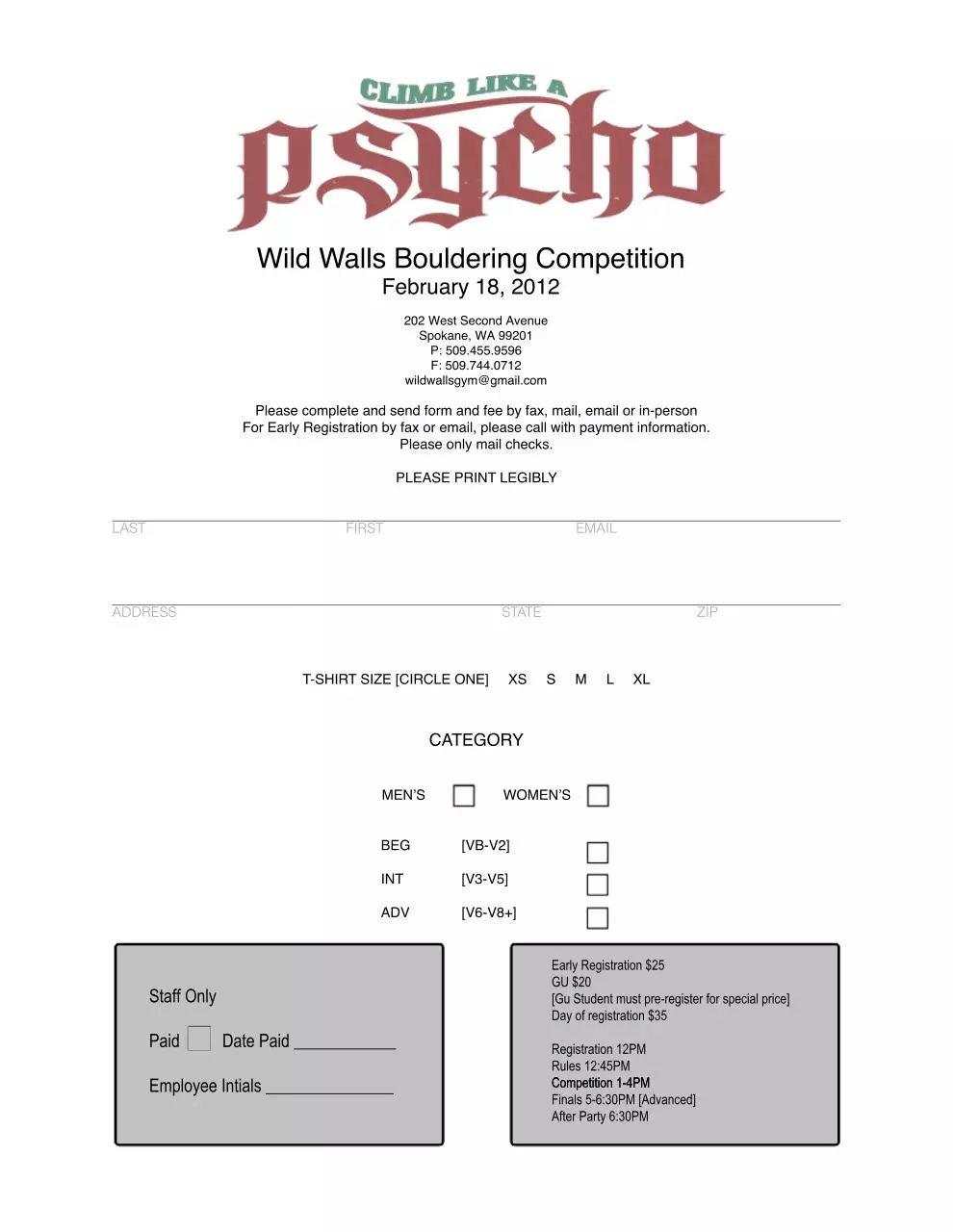 Page 1 of 1, ClimbLikeAPsychoRegistrationForm