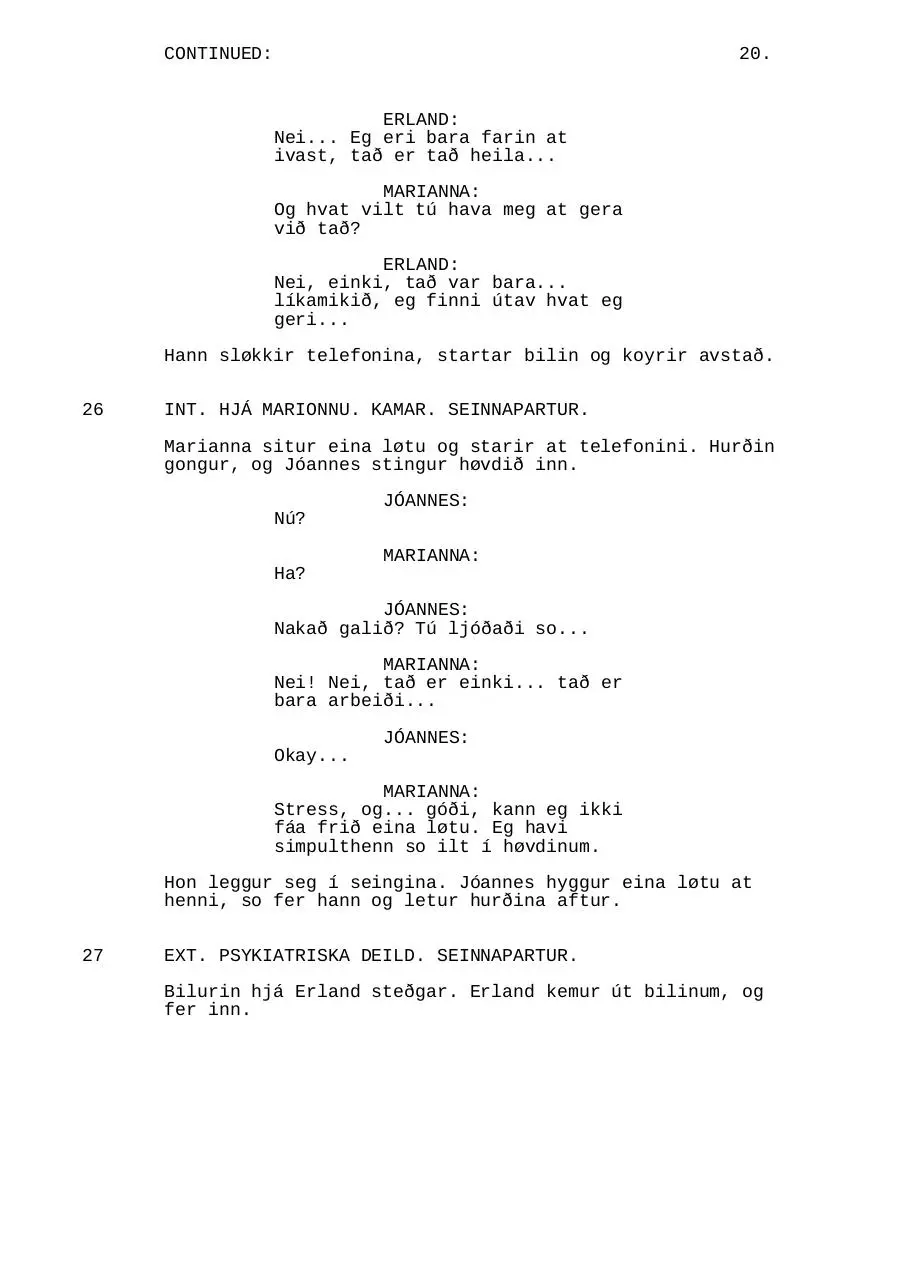 Page 4 of 8, SUMMARHÚSIÃ. Brot úr handritinum.