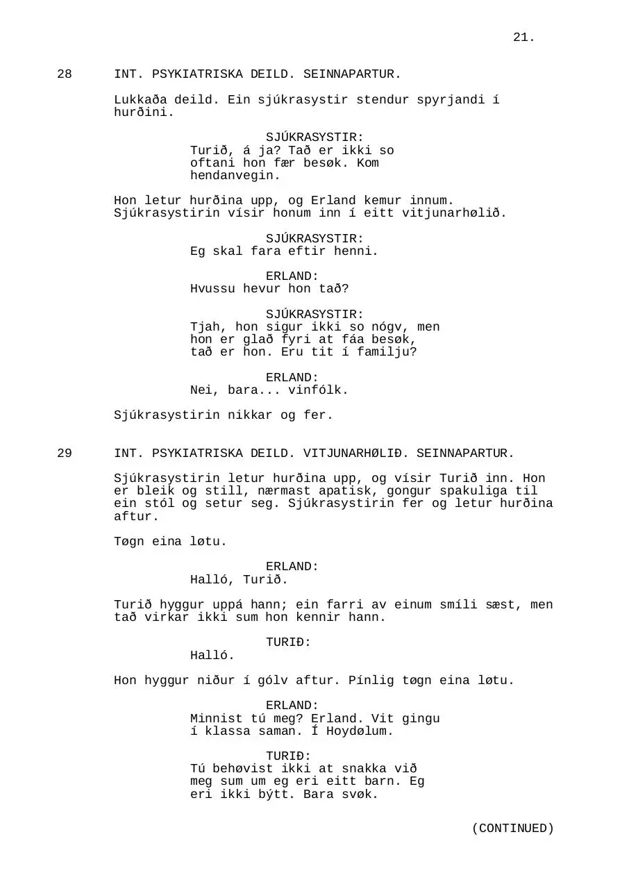 Page 5 of 8, SUMMARHÚSIÃ. Brot úr handritinum.