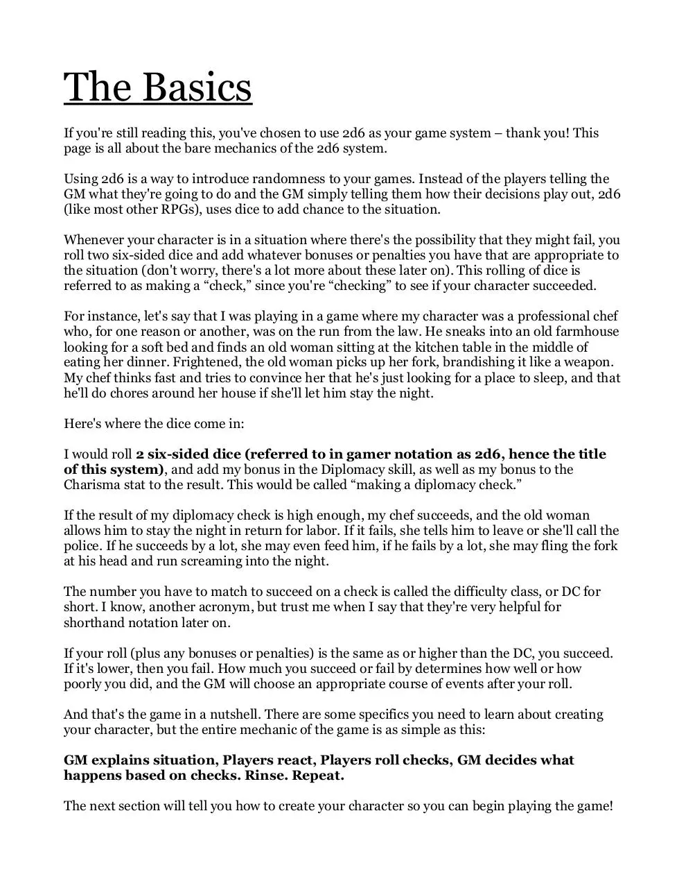 Page 4 of 33, 2d6 Core Rules Delta Edition